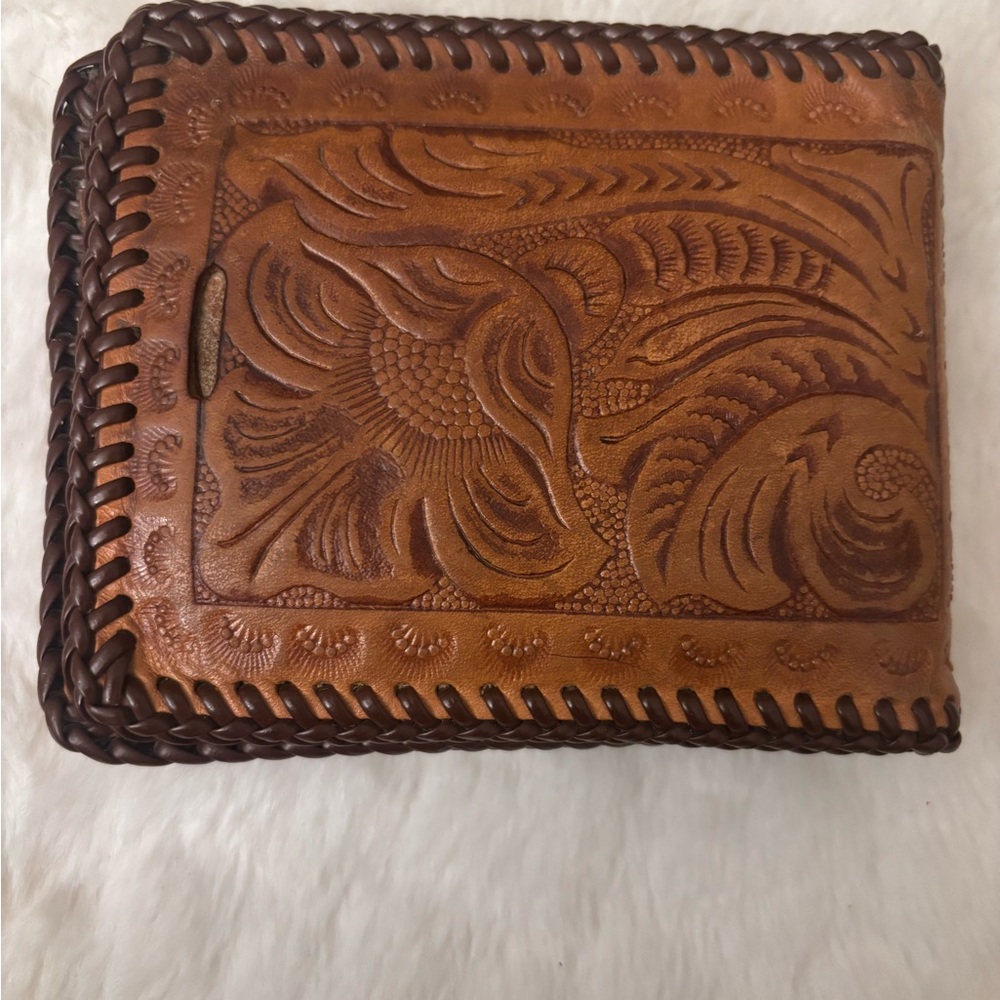 Brown Tooled Leather Wallet